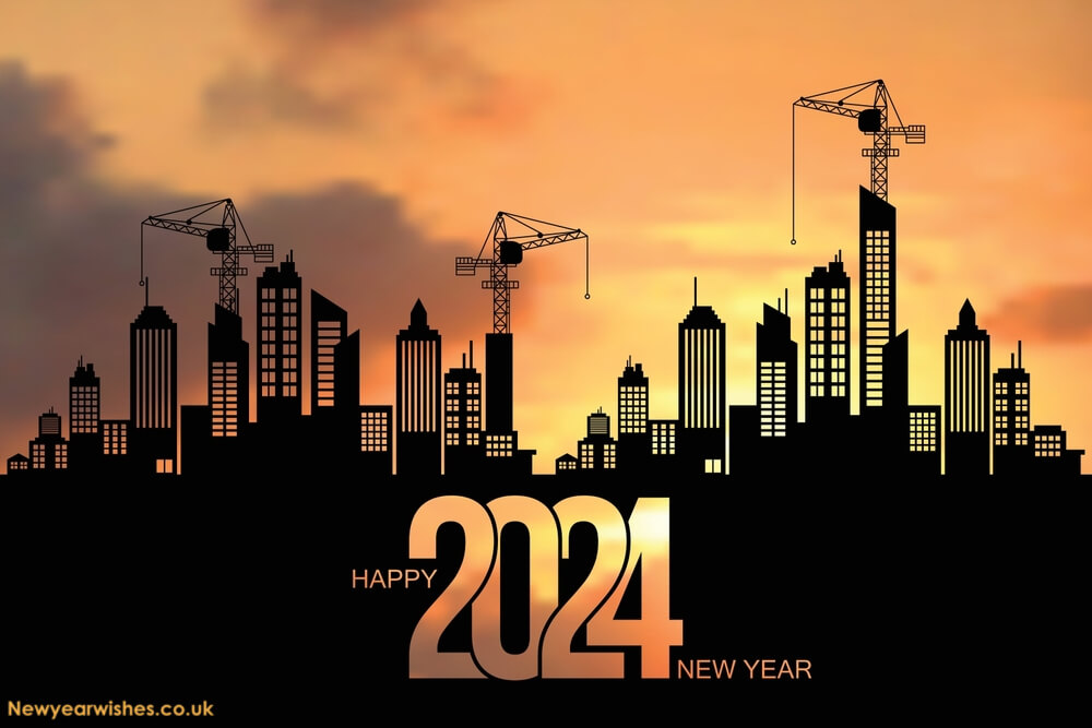 happy new year 2024 3d wallpaper